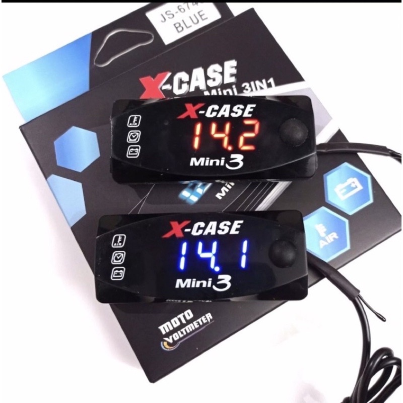 VOLTMETER AKI 3 IN 1 WATERPROOF ANTI AIR VOLTMETER VOLT METER PENGUKUR SUHU AIR WAKTU 3 IN 1 UNIVERSAL