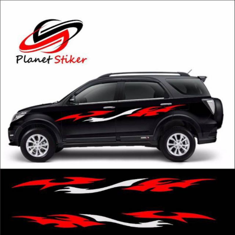 Stiker mobil terios Cutting stiker mobil Terios stripe mobil terios motif tribal
