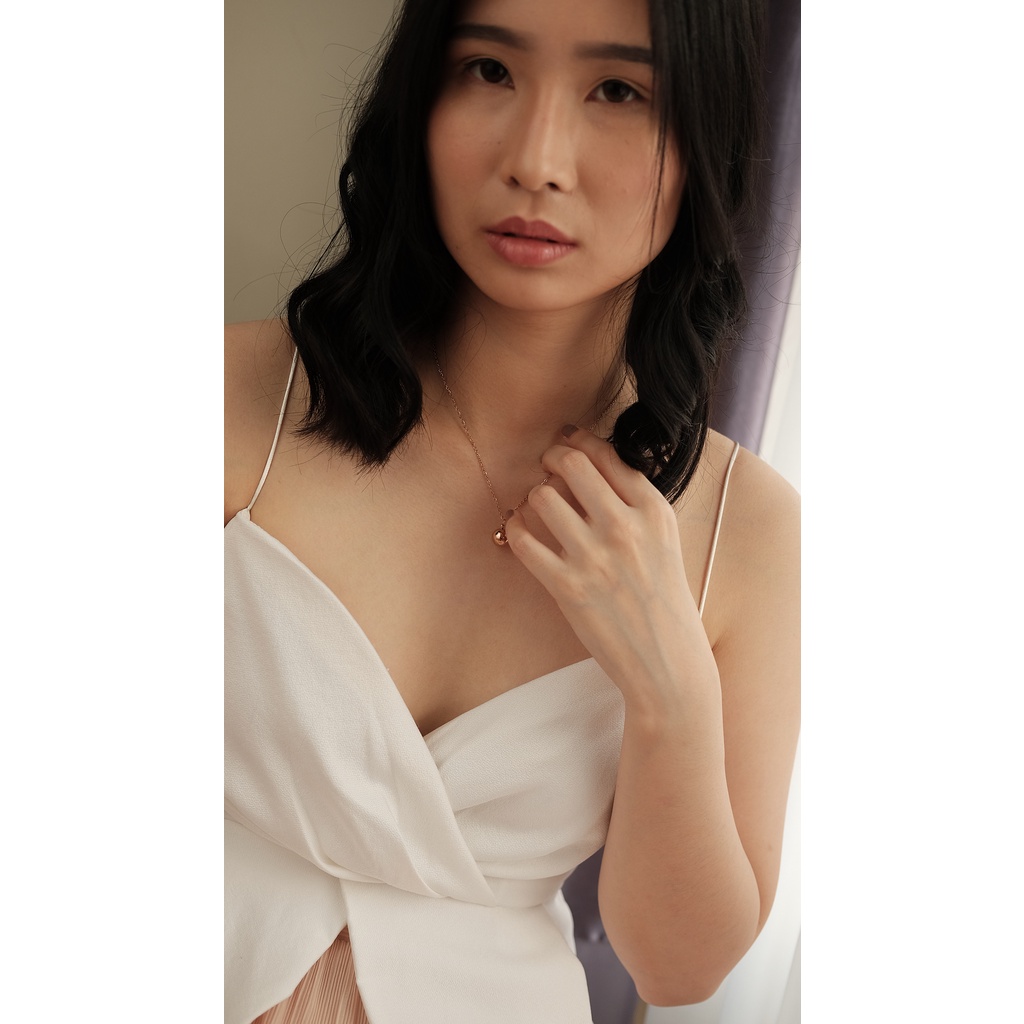 LUCIA - Kalung Titanium Lapis Emas Necklace Perhiasan Tunangan Anti Karat Stainless  1010