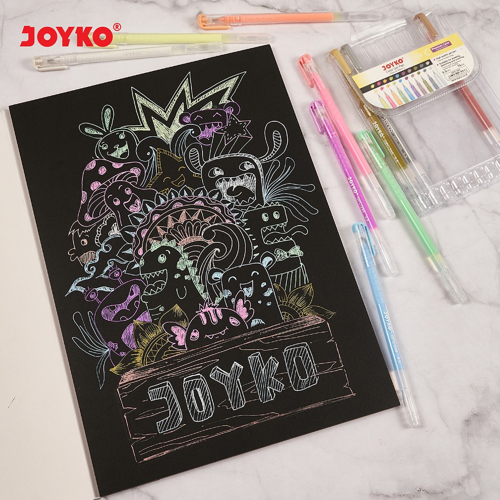 Joyko Black Sketch Pad Buku Gambar Sketsa Hitam 150 gsm 20 Sheets-3