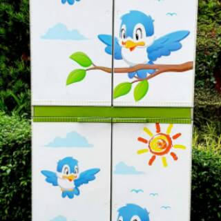  AKAKO  Lemari  Plastik  printing 2  pintu  Motif full 