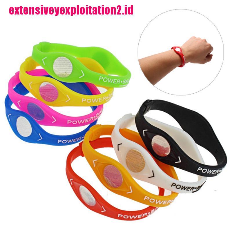 &lt; E2id &amp; &gt; Power Balance Energy Gelang Kesehatan Bahan Silikon Untuk Olahraga