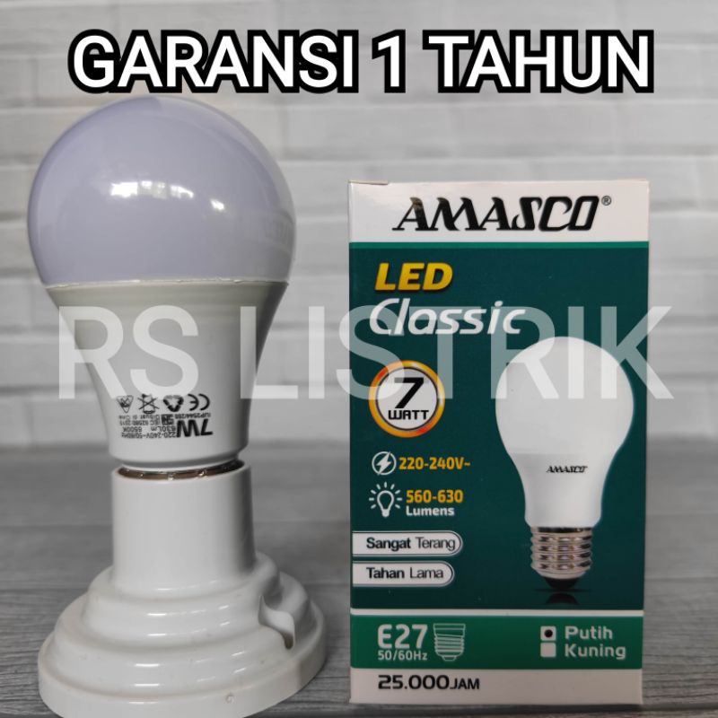 AMASCO CLASSIC LAMPU LED BULB 7W GARANSI 1 TAHUN