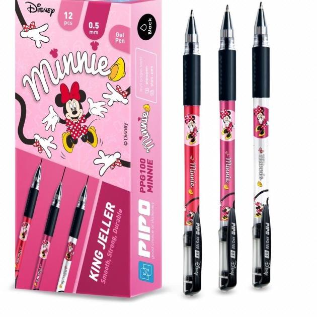 

♖ Pipo Disney PPG100 minnie mouse Set Ballpoint gel 12 pcs tinta hitam ✾