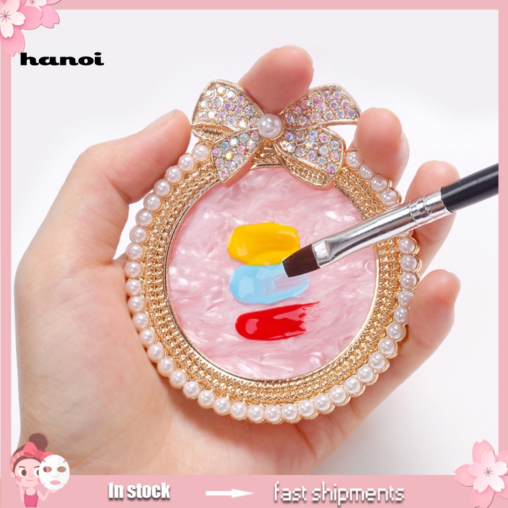 Han_palet / Nampan Display / Pencampur Kuteks / Nail Art / Manicure Bahan Mutiara Imitasi