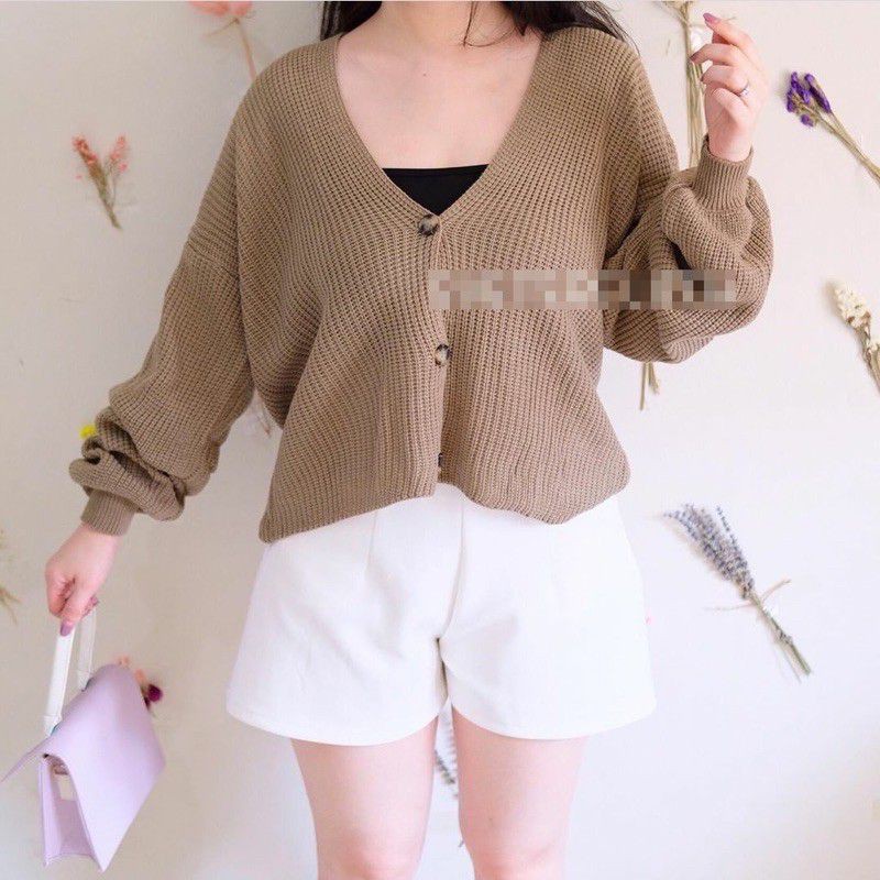 VINA KNITTED CARDIGAN / CARDIGAN RIB RAJUT ASLI TOP KOREA // FIT TO XL