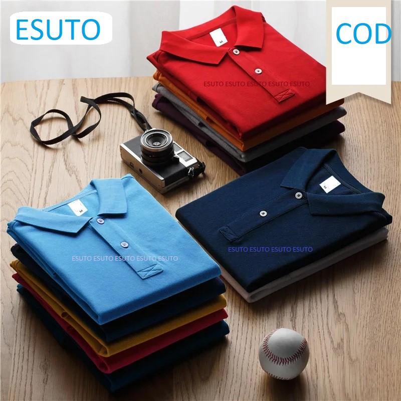 KAOS POLO SHIRT KERAH ATASAN PRIA POLOS WARNA HITAM PUTIH COKLAT KUNING MERAH ABU BIRU HIJAU ORANGE 