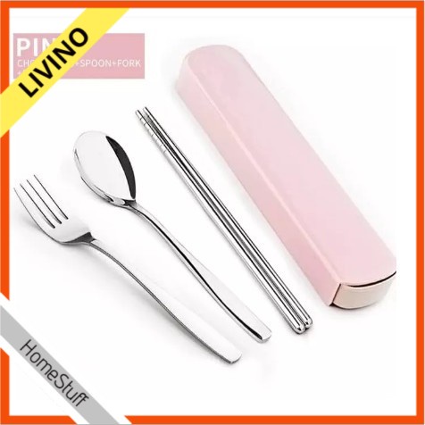 SENDOK Set SUMPIT GARPU Travel STAINLESS Set Sendok LucuSouvenir LIVINO