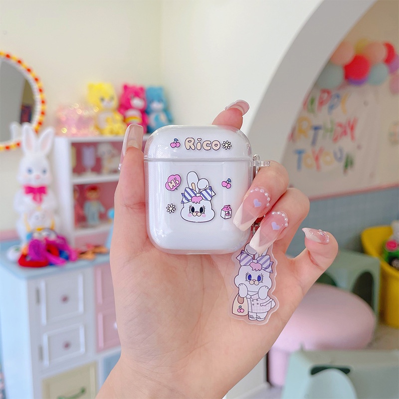 INPODS Kartun Lucu Kelinci Transparan Lembut TPU Pelindung Untuk Inpods12 I12 Bluetooth Earphone Case Cover Untuk Airpods1 2 3 Pro 2 PRO2 Airpods3