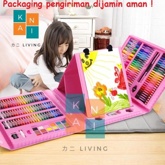 

=====] Crayon Anak Set 208 Pcs Pensil Warna Alat Lukis Set Crayon Set