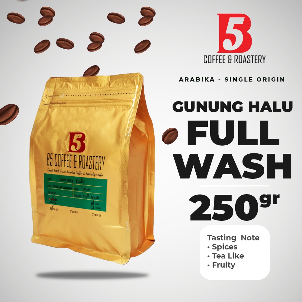 

Kopi Arabika Gunung Halu Full Wash | Medium Roast 250 gr | B5 Coffee