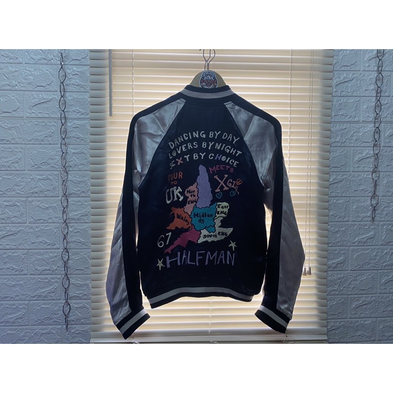 sukajan vintage halfman england map