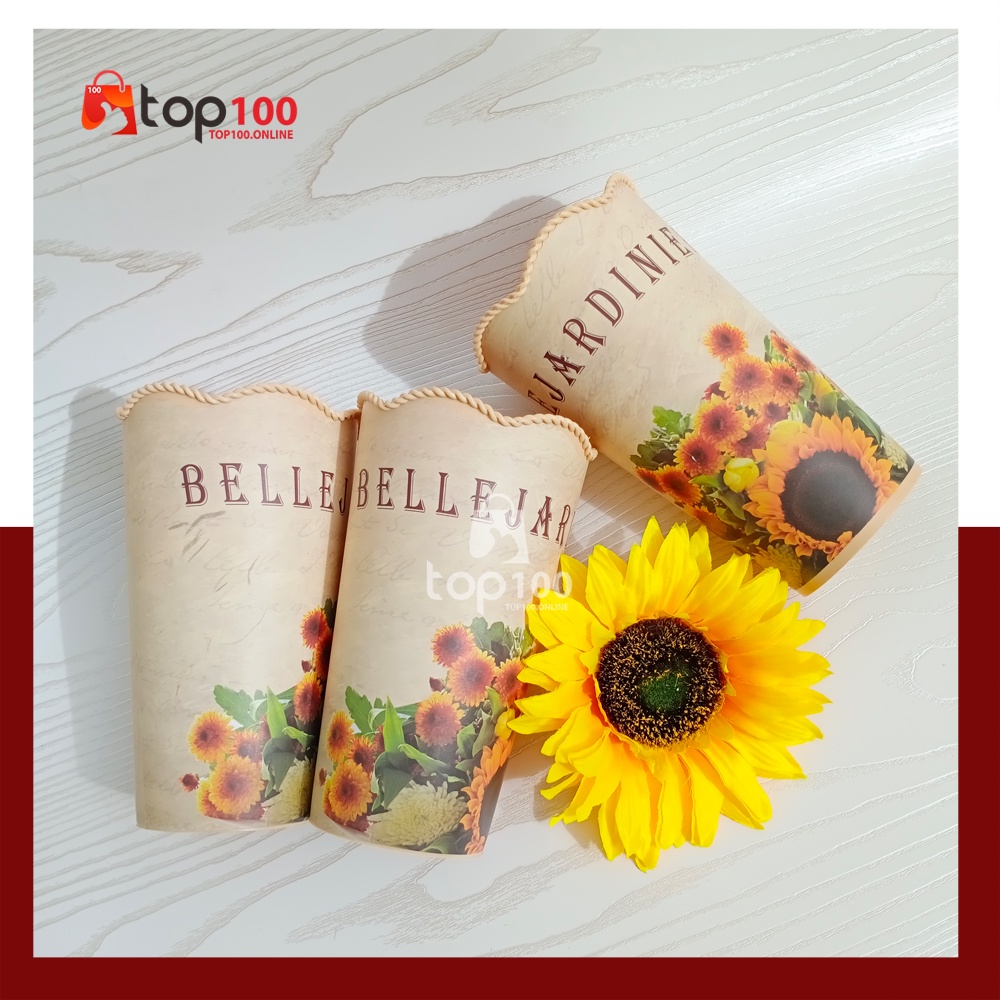 TOP100 - Vas Bunga Plastik Belle Jardine Matahari Wadah Bunga Dekorasi Meja Vintage Pot Bunga Plasti