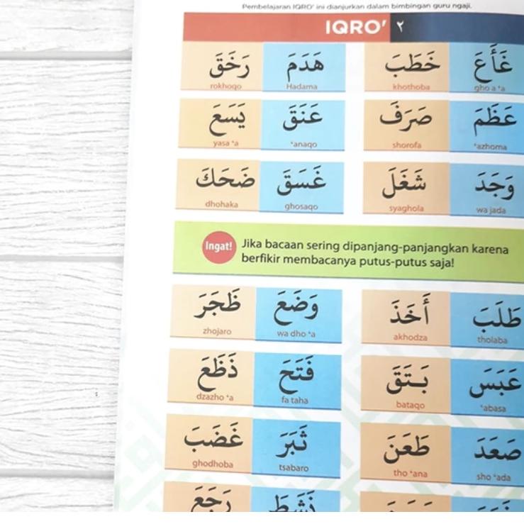 Serba diskon--Buku Iqro Warna Edisi Arab & Latin Lengkap 6 Jilid Iqra Anak Ikro Ngaji Pemula Ukuran 