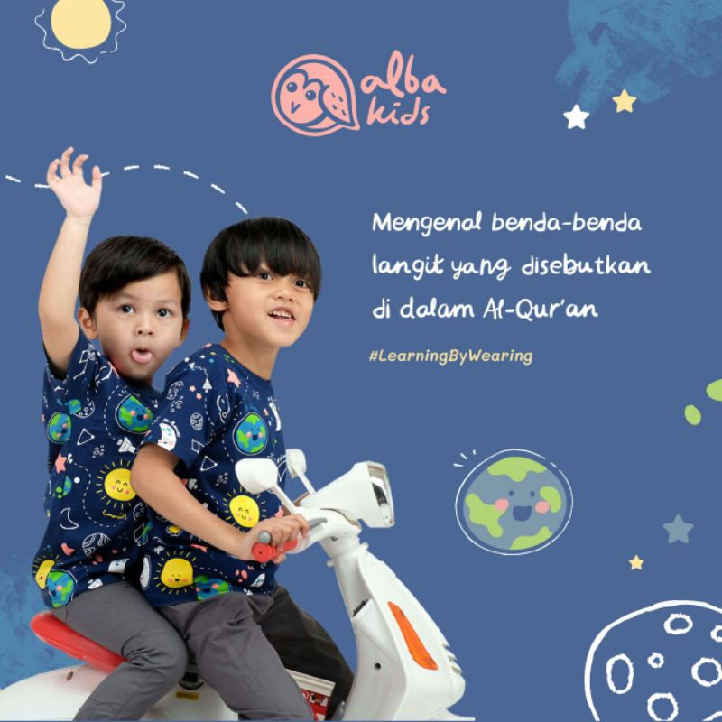 Kaos Anak Laki Laki AlbaKids Seri Benda Langit