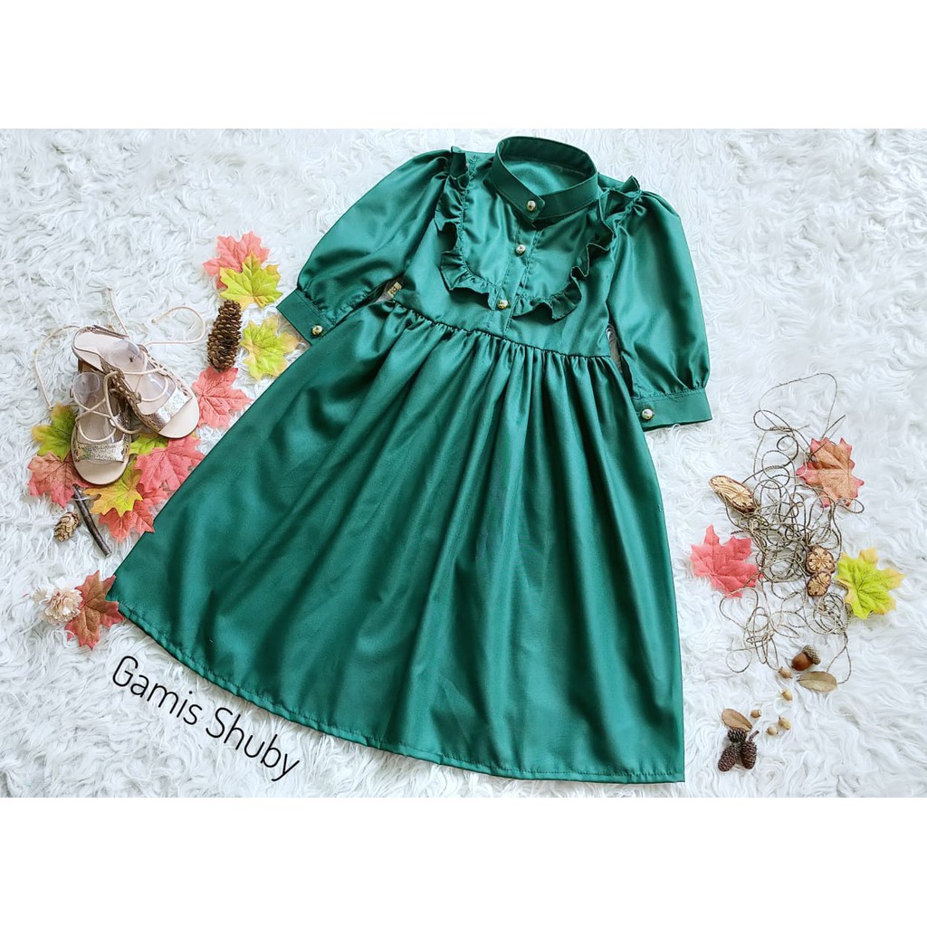 Baju Muslim Gamis Anak Shuby Warna Hijau Botol Usia 4 5 Tahun Readystock Shopee Indonesia