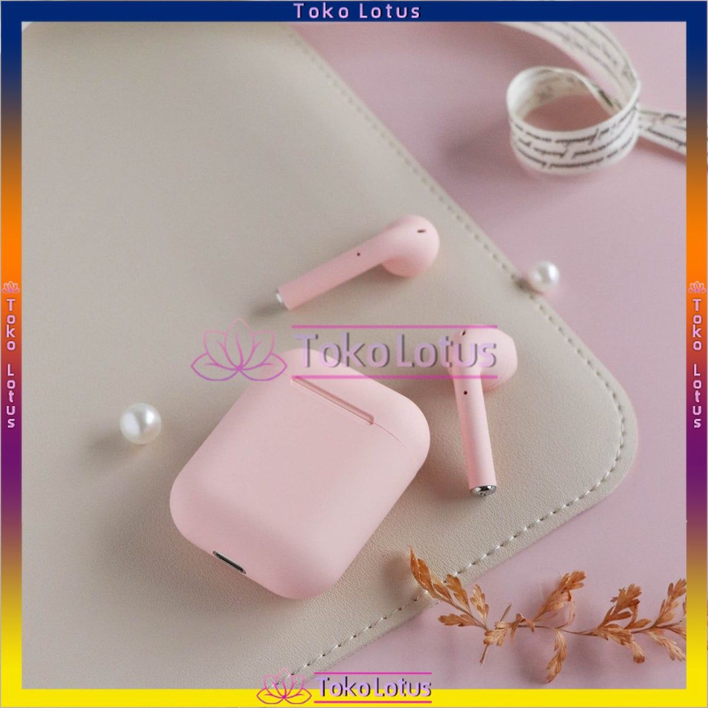 [NEW] Headset i12 TWS | i12 Macaron HEADSET BLUETOOTH DENGAN KOTAK PENYIMPANAN &amp; Lanyard headphone