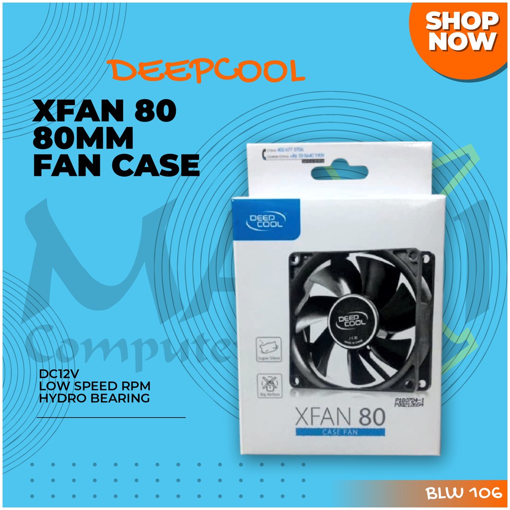 Deepcool Xfan 80 High Quality Material Black Case Fan 80mm Kipas Deepcool Xfan 80 High Quality Material Black Case Fan 80mm Kipas