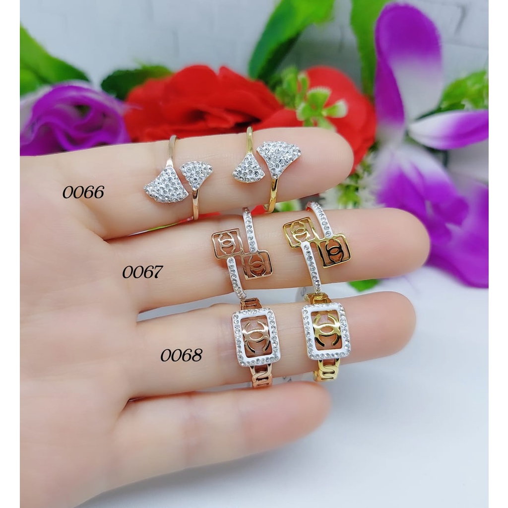 Titanium cincin wanita mata perhiasan fashion 0066-0068