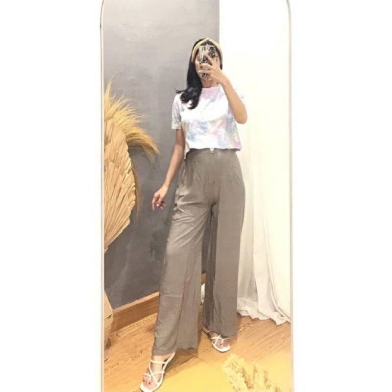 BEFAST - ZEC OOTD Wanita Celana Panjang Kulot AIZO / Kulot Hawai / Celana Panjang Kulot / Celana Kasual Perempuan / Fashion Wanita Kerja / Terlaris / Trendy / OOTD Wanita Korean / Celana Kulot Remaja Kekinian 2022