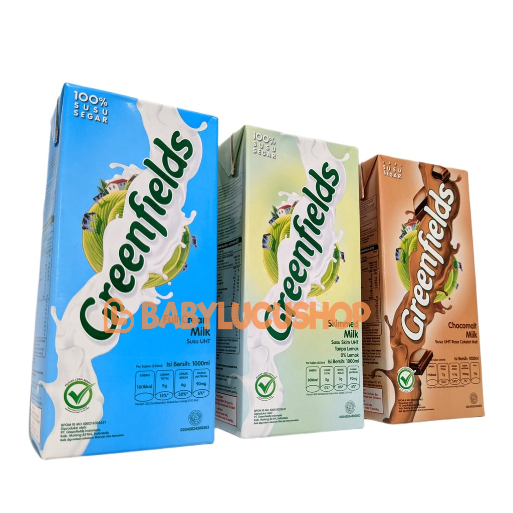 Susu Greenfields UHT 1000 ml 1 liter Full Cream ChocoMalt Skimmed Low Fat Greenfield 1PCS