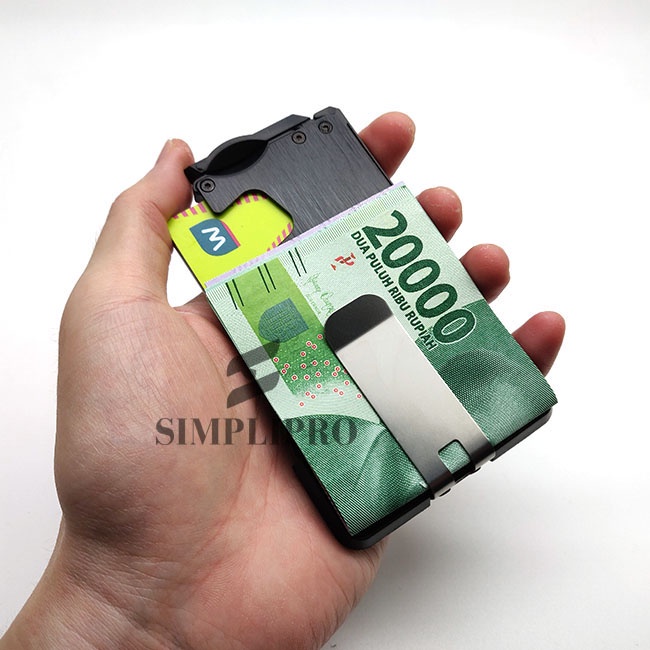 Dompet Pria Tipis Modern Anti RFID Slim Money Clip Wallet F1