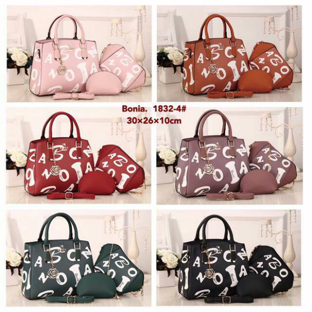 BONIA Tote bag SOAV
Series # 1832-4 #
Set 3 in one


Size Bag 1# : 30 x 26 x 10