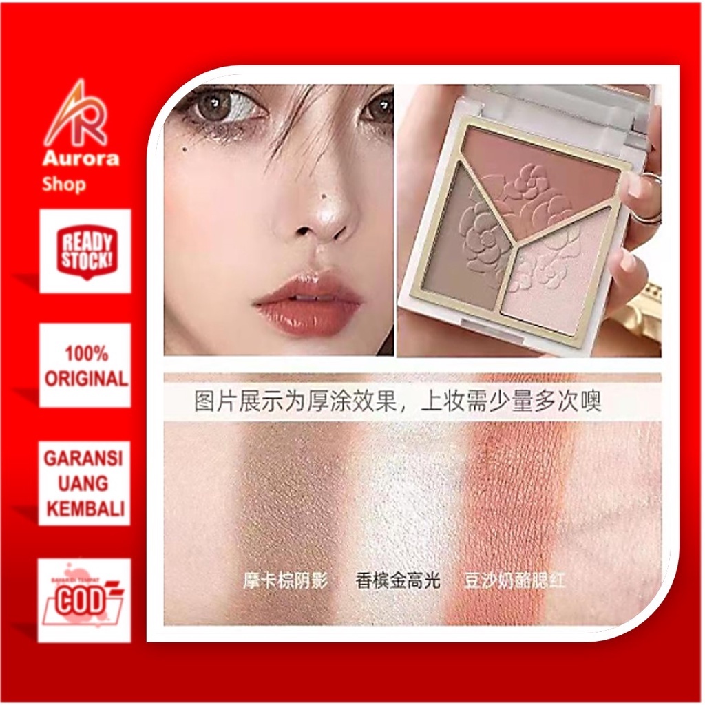 LAMEILA Highlighter Palette 3 Colors Powder New 5097