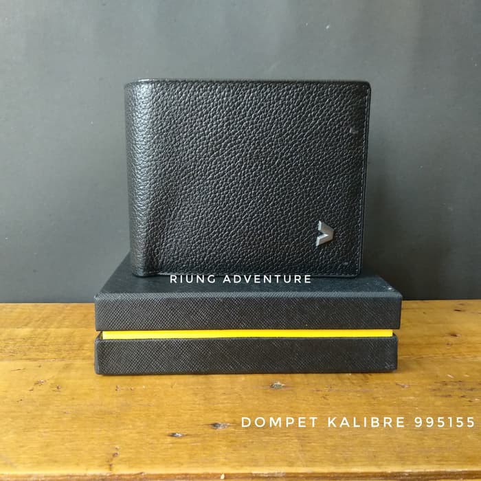 Dompet kulit/leather pria 2 lipat kalibre 995085 Coklat Original