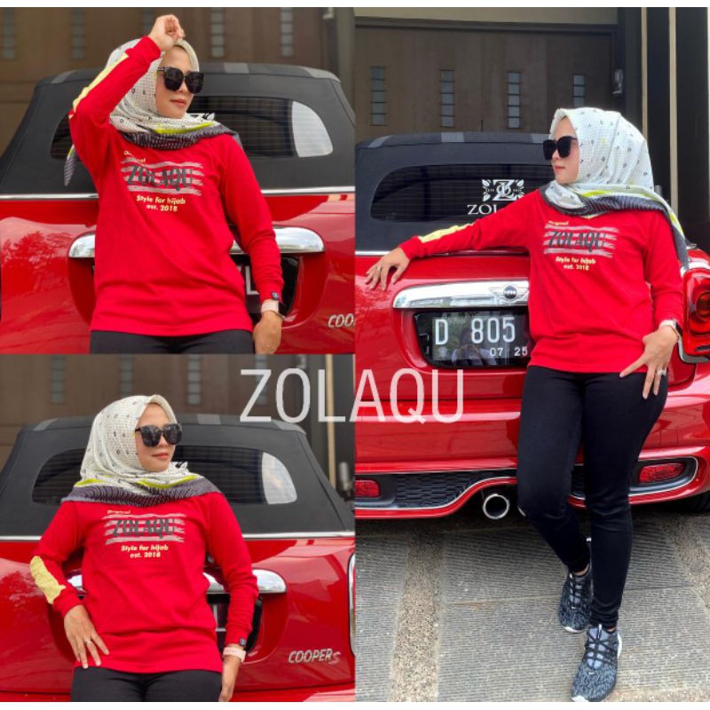 KAOS ZOLAQU SIZE M.L.XL 100% ORIGINAL TERBARU MERAH NEW.NAVY DAN PUTIH NEW TAMPA BAN BAWAH