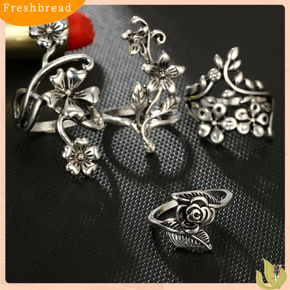 [TERLARIS]Vintage Flowers Vines Leaves Finger Rings Set Women Charm Jewelry Decoration