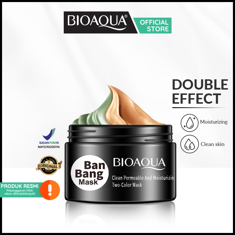 ✨ AKU MURAH ✨Bioaqua Permeable &amp; Moisturizing Two Color Mud Mask / Clay Mask 100gr