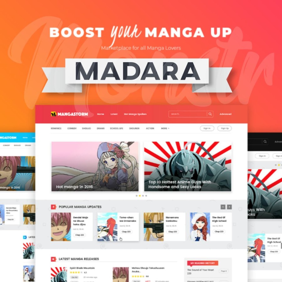 Madara - WordPress Theme for Manga Termurah Clean