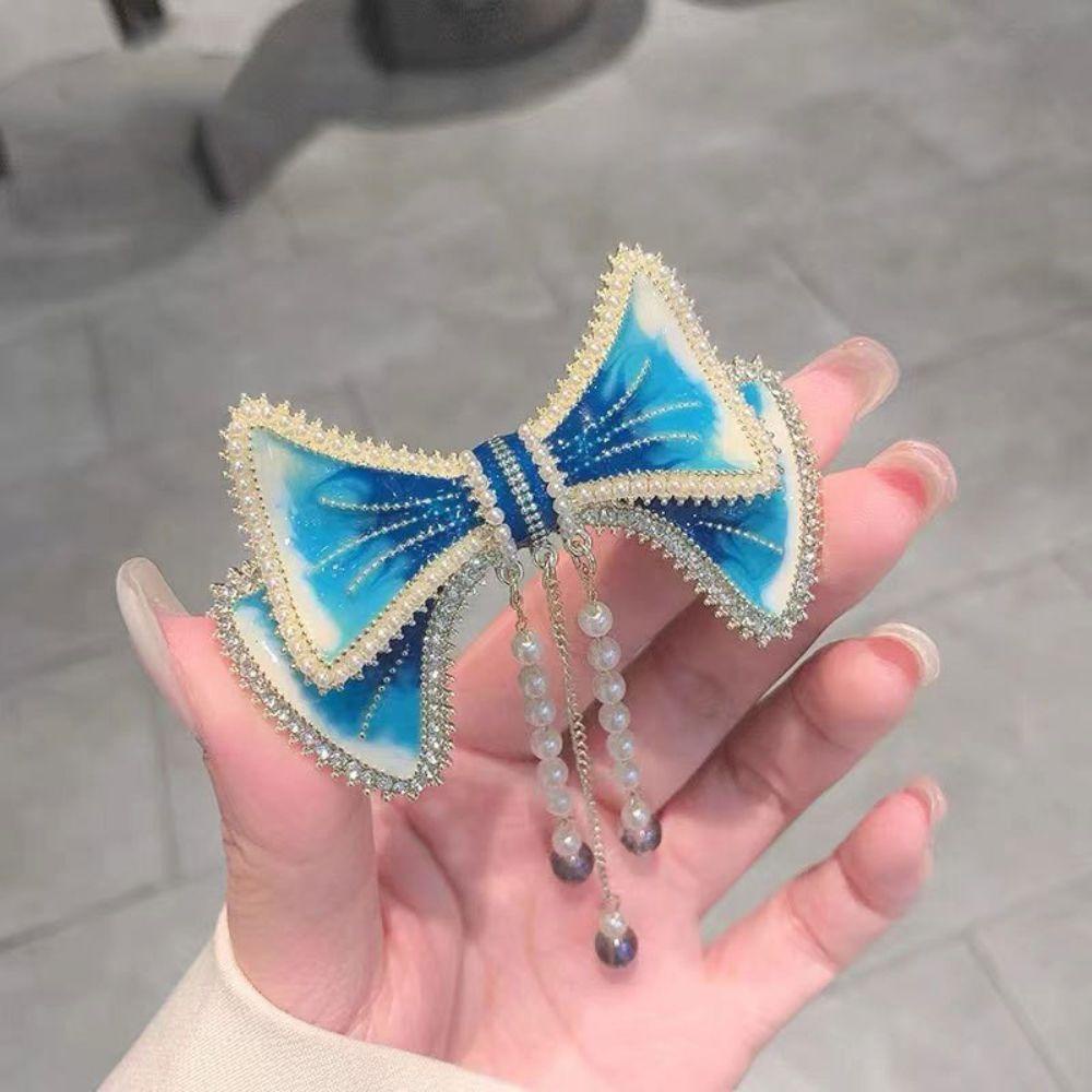 Needway  Korean Style Hair Clip Blue Fashion Back Head Aksesoris Rambut Hiasan Kepala Alat Styling Rambut Klip Musim Semi