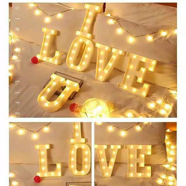 LAMPU HIAS HURUF A-T ABJAD ALFABET LIGHT MEJA LAMPU HIAS