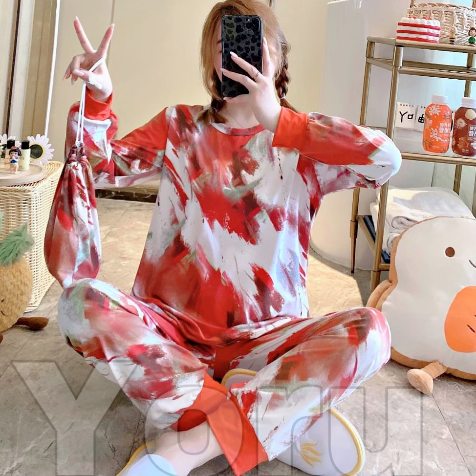 Pamelo Pajamas Tie Dye Daster Tie Dye Baju Tidur Tie dye Fashion Wanita TieDye Setelan Tiedye