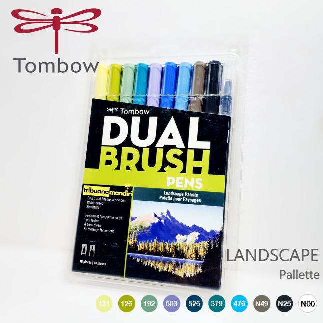 

(BISA COD) Tombow Dual Brush Pen Set 10 Colors Set LANDSCAPE PALLETE BERMUTU Kode 241