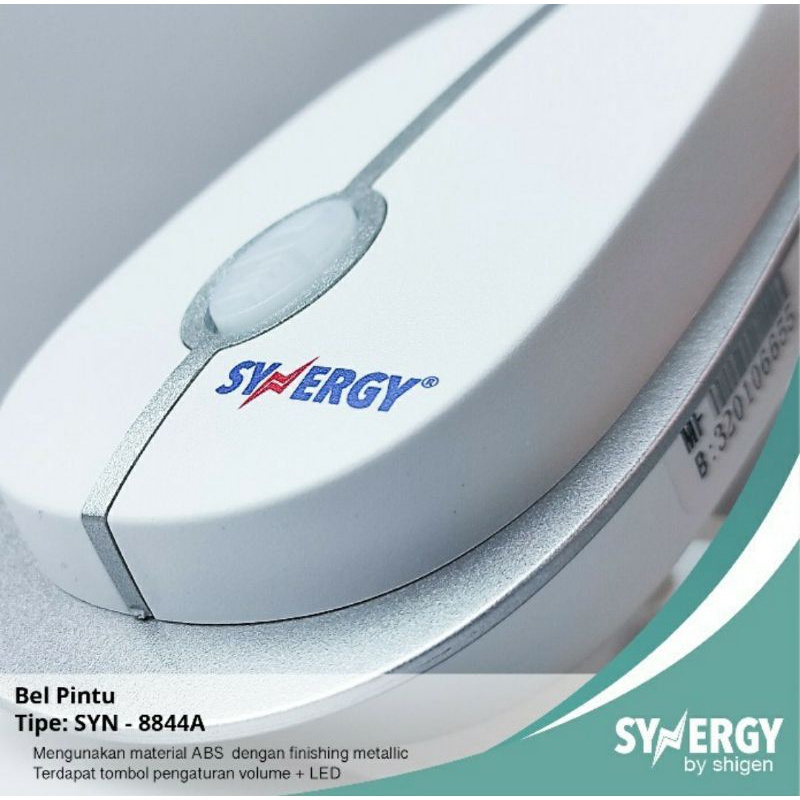 Synergy Bell Remote rumah wireless tanpa kabel SYN 8844A AC listrik 1 tombol