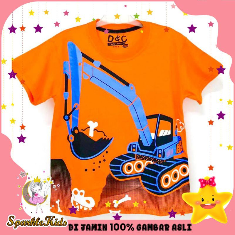 SparkleKids Baju Anak / Kaos Anak Laki-Laki Motif Beco Orange 1-10 Tahun
