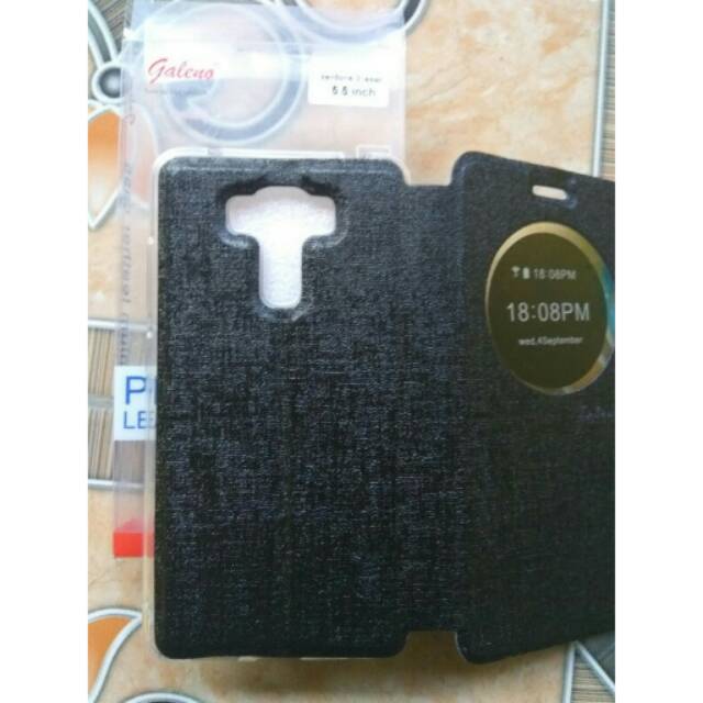 leather case flip cover view asus zenfone 3 laser 5.5