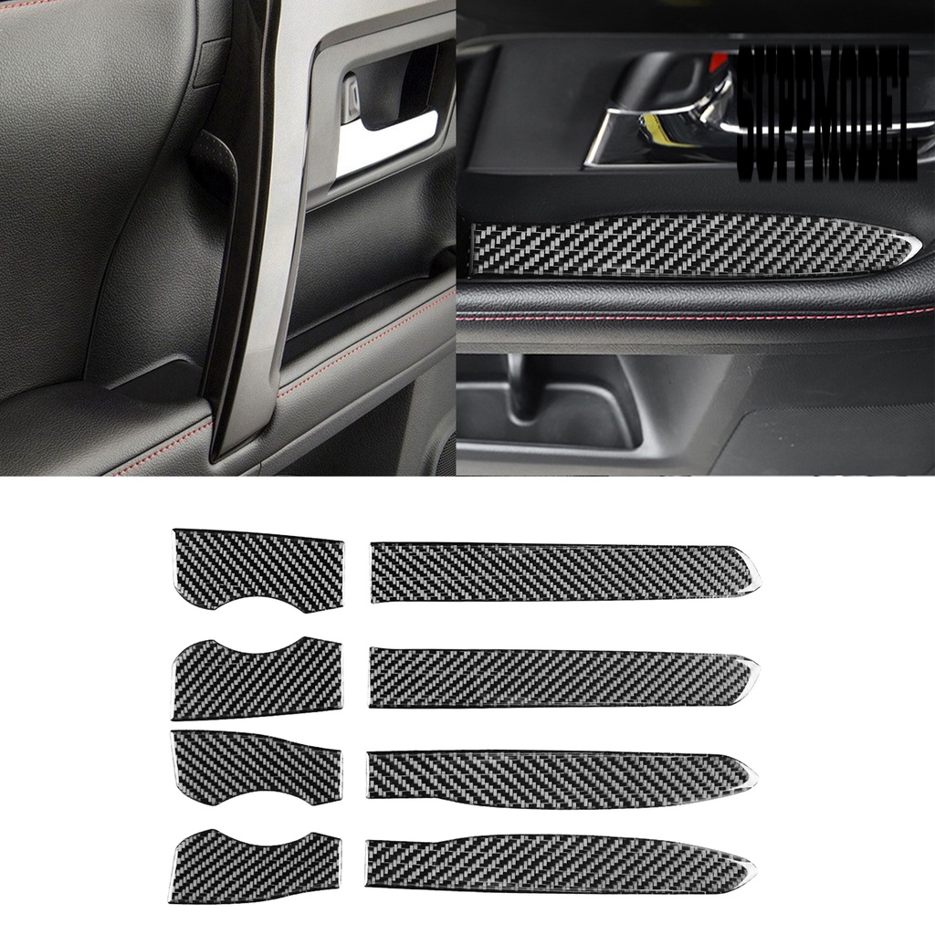 Suppmodelx 8Pcs Stiker Panel Pintu Mobil Toyota 4Runner 2010-2020 Bahan Karbon Fiber Tahan Panas