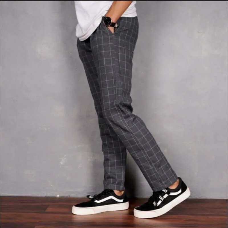 PROMO BISA BAYAR DITEMPAT CELANA TARTAN PRIA PREMIUM CELANA CHINO TARTAN CELANA KOTAK KEREN KEKINIAN KOREAN STYLE