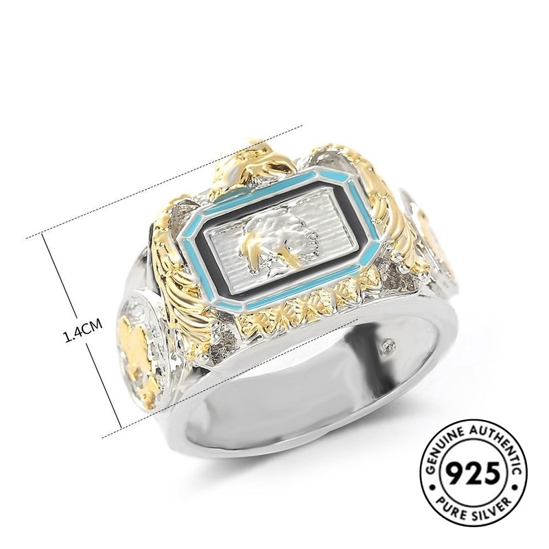 Cincin Lapis Emas Bahan S925 Silver Untuk Pria