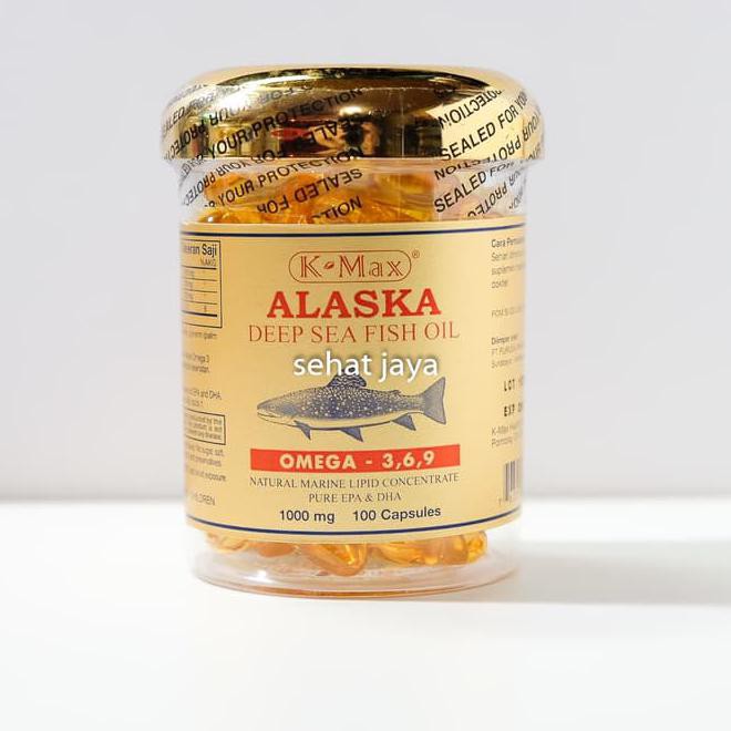 K-Max Alaska Omega 3, 6, 9, Vitamin E Minyak Ikan Tutup Emas K Max Produk Diskon