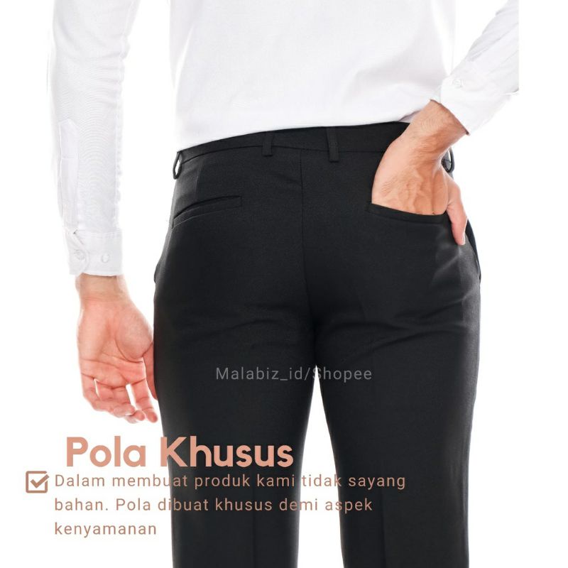 Celana Kantor Pria Slimfit Kerja Bahan Hitam