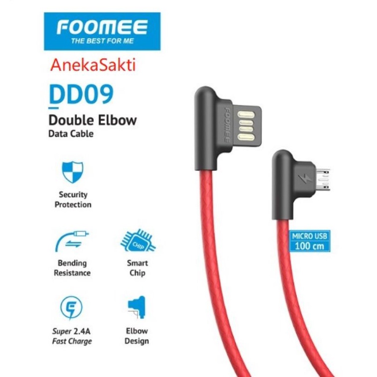 Foomee DD09/DB09 Elbow Data Cable Micro USB Gaming 2.4A