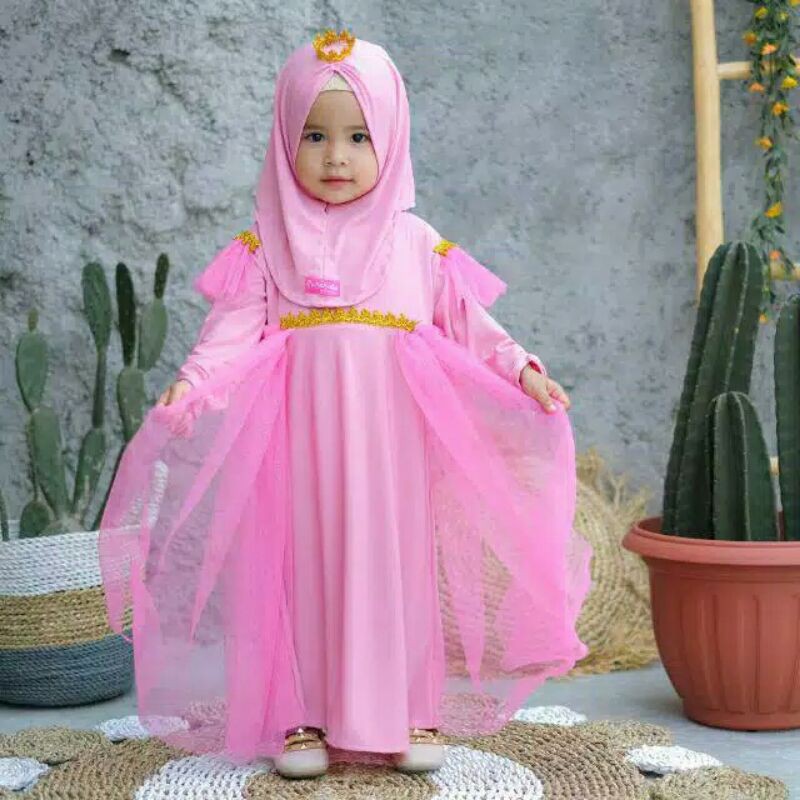 Gamis Queen Dress anak / gamis anak/set anak / baju muslim anak / baju lucu / gamis tutu anak