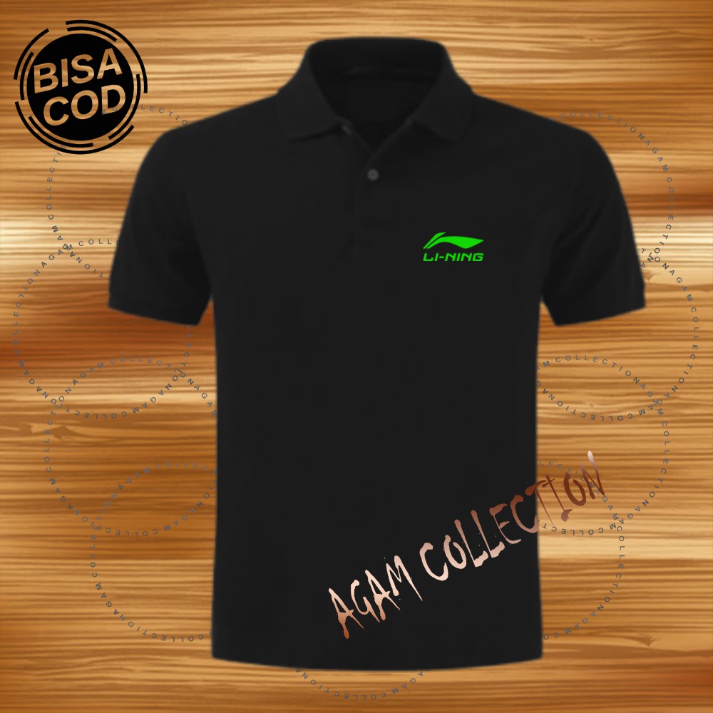 Agam Collection Baju Polo Kerah Distro Linin9 Text Neon Lengan Pendek Premium Quality