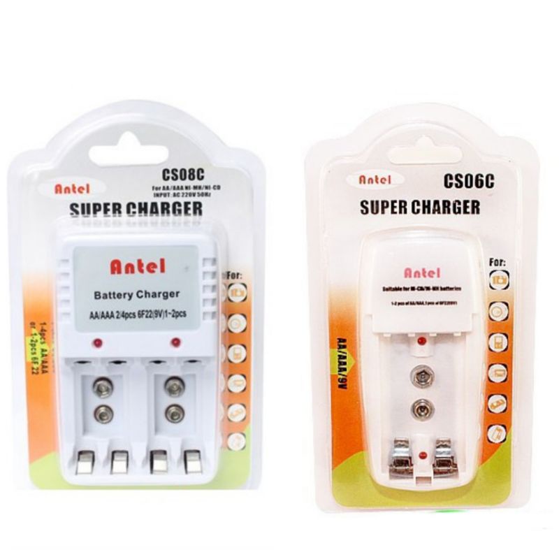 Charger battery ANTEL CS06C CS08C SUOER  alat cas baterai  AA a2, AAA a3 dan baterai kotak 9v