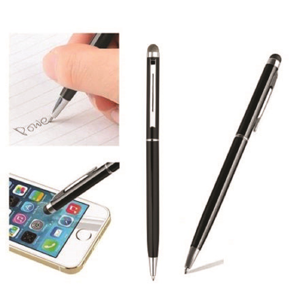 Stylus Pen Universal Combo + Pens Bold Poin Touch Untuk Hp, Tab dll  / Pulpen Stylus - Black